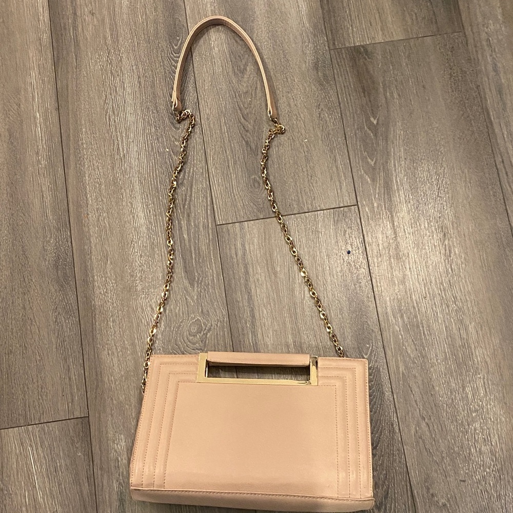 Madison West Pink Crossbody Bag with Gold Accents